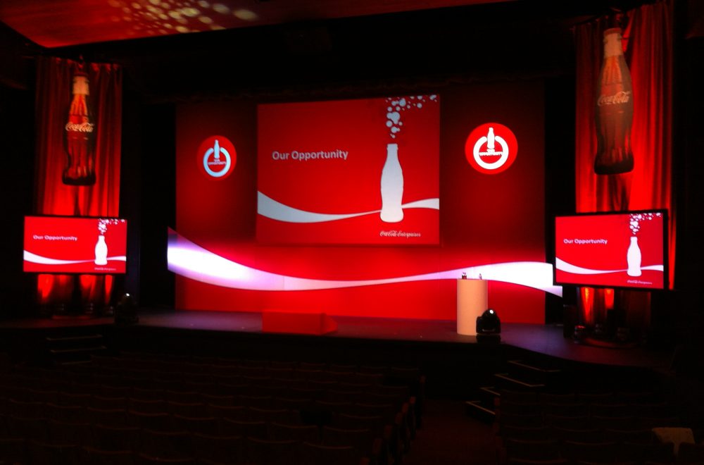 Main stage set up for a conference