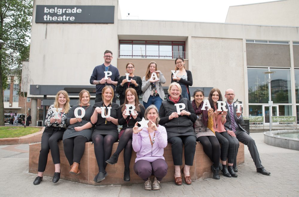 Belgrade Theatre staff supporting the Play Your Part campaign