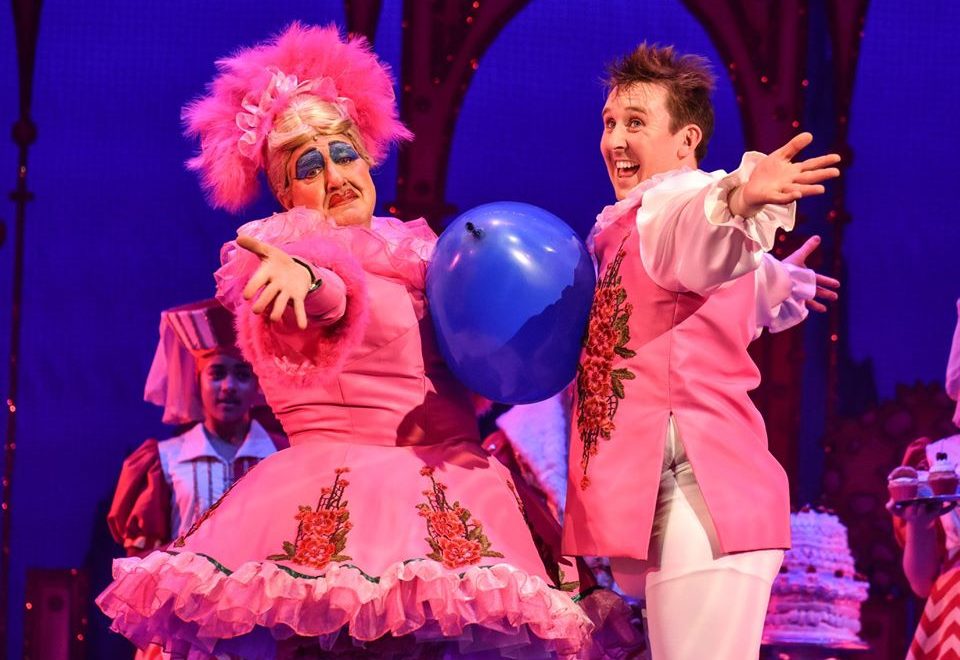 Iain Lauchlan and Craig Hollingsworth as Dame Nanny McWheeze and Muddles the Jester in Sleeping Beauty (2018/19) - credit Robert Day