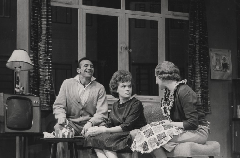 Leonard Rossiter, Gillian Raine and Bridget Turner in Semi-Detached, 1962