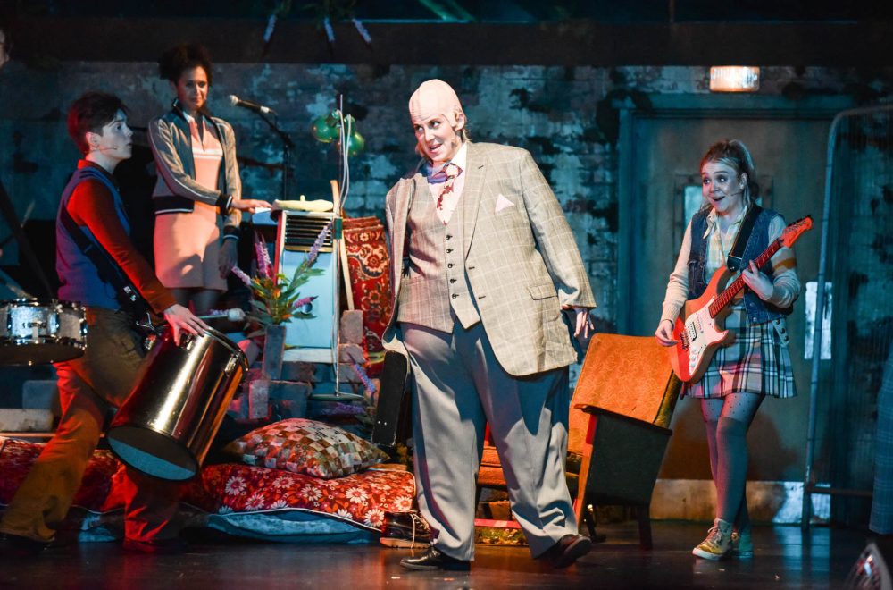 (L-R) Sarah Workman (Cheffie), Hannah Azuonye (Ally), Hollie Cassar (Rosie), Daisy Ann Fletcher (Lu). Photo credit Robert Day.