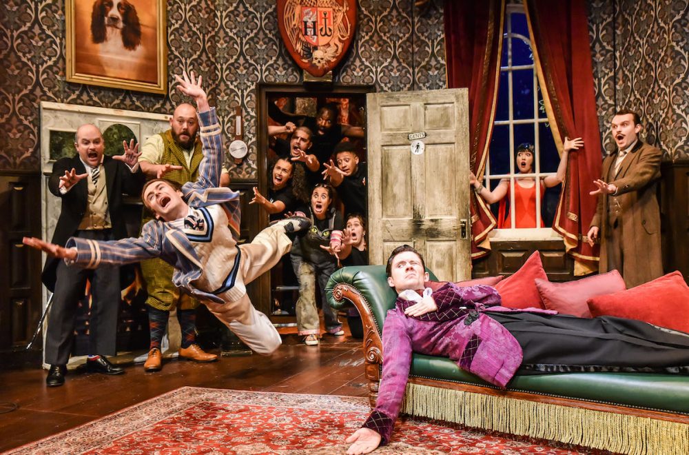 Edward Howells (Dennis), Tom Babbage (Max), Leonard Cook (Robert), Aisha Numah (Understudy), Damien James (Understudy), Gabriel Paul (Trevor), Laura Kirman (Annie), Edi De Melo (Understudy), Katie Hitchcock (Understudy), Seán Carey (Jonathan), April Hughes (Sandra) & Tom Bulpett (Chris). Photo credit Robert Day.