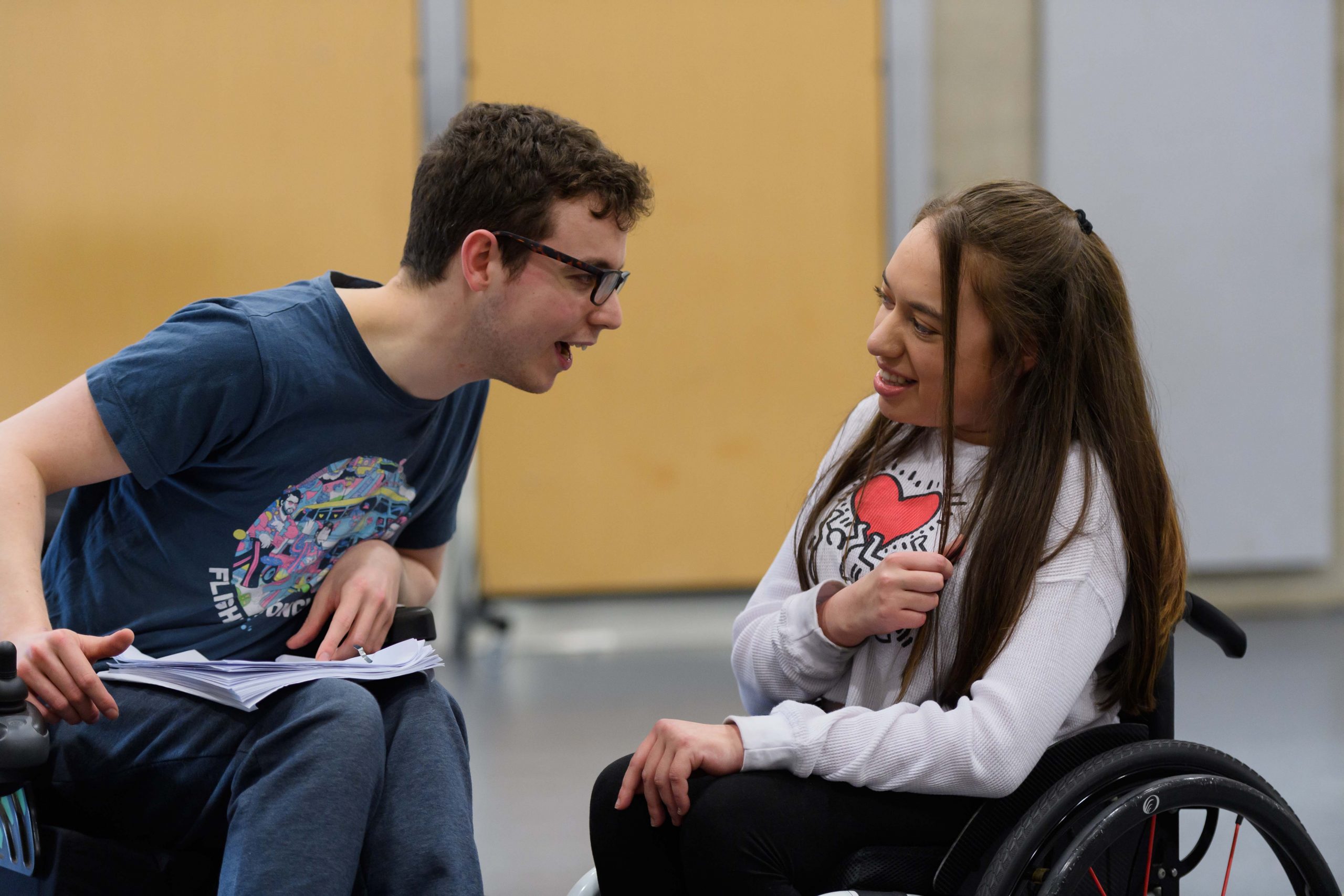 Jack Hunter and Maya Coates in rehearsals for Kerbs.